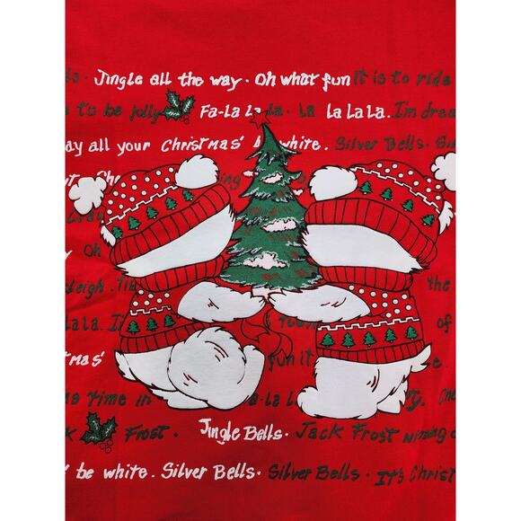 Vintage 90s Nutcracker Dual-Sided Teddy Bear Christmas Sweatshirt Size M Red - Picture 4 of 10